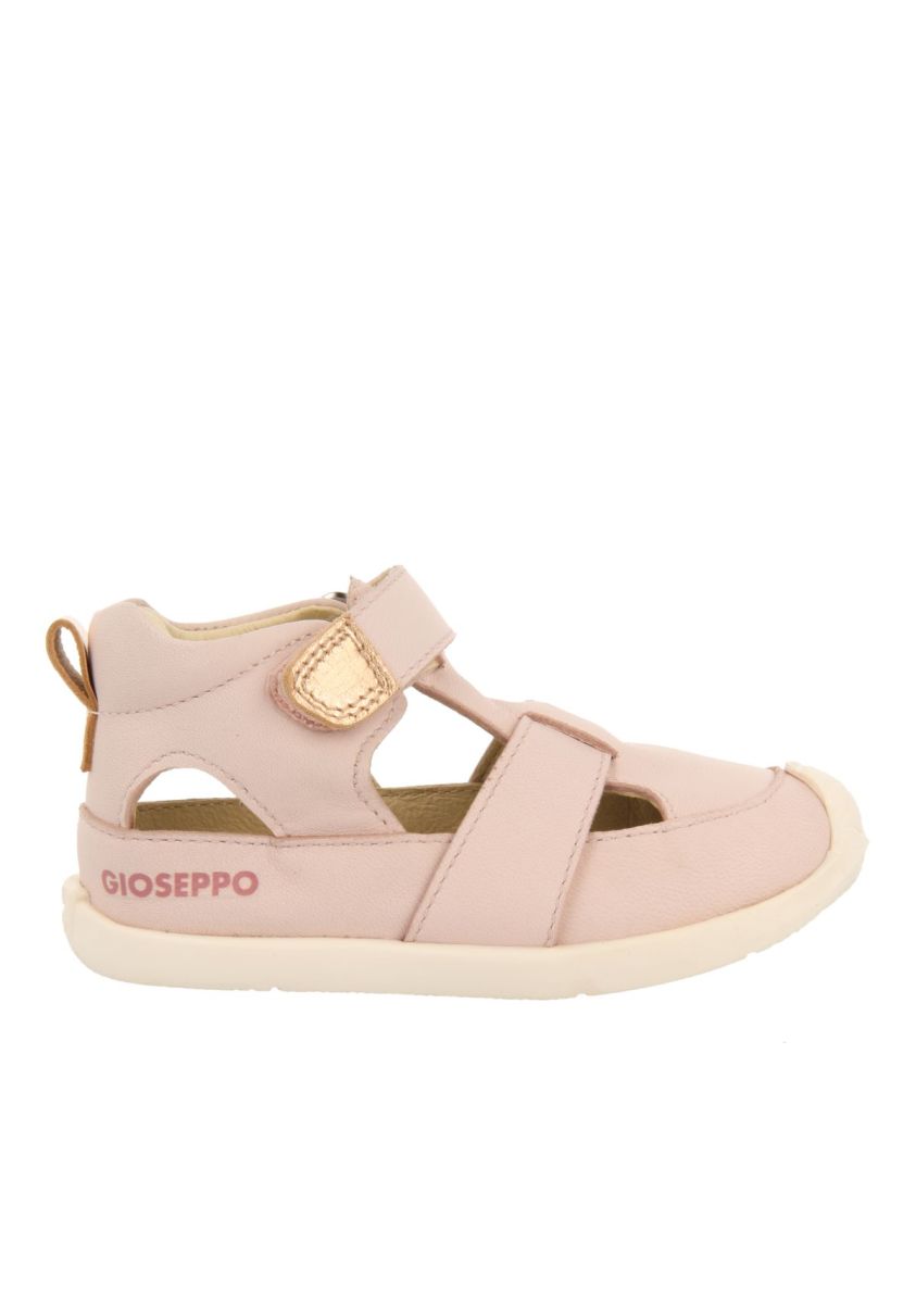 SANDALIAS ROSAS DE PIEL CON ACENTOS METALIZADOS PARA BEBÃ CERRIK - ROSA