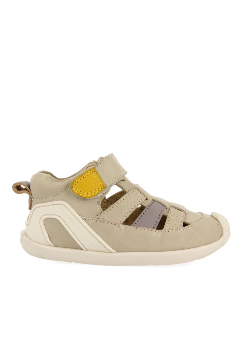 SANDALIAS COLOR OFF-WHITE DE PIEL ESTILO CANGREJERAS CON ACENTOS DE COLOR PARA BEBÃ BROGAN - OFF-WHITE