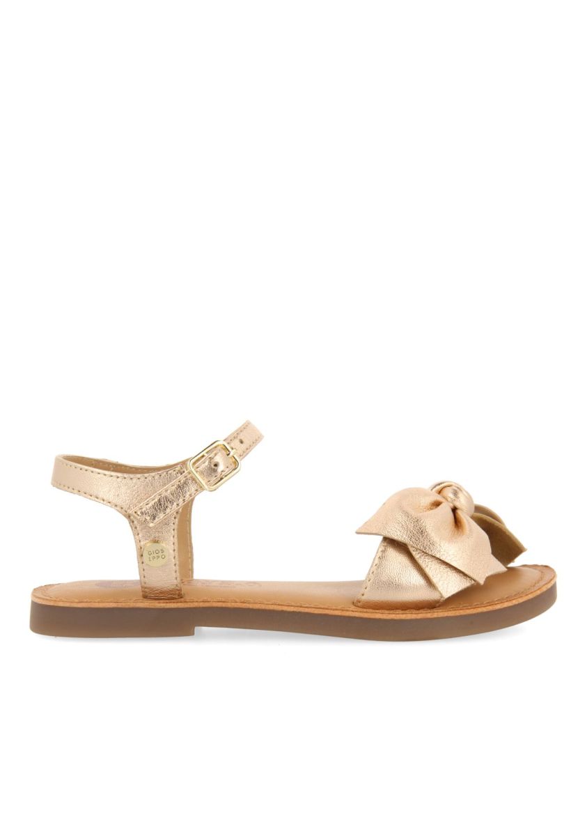 SANDALIAS COLOR ORO ROSA DE PIEL CON LAZO PARA NIÃA Y NIÃO VARZIM - ORO ROSADO