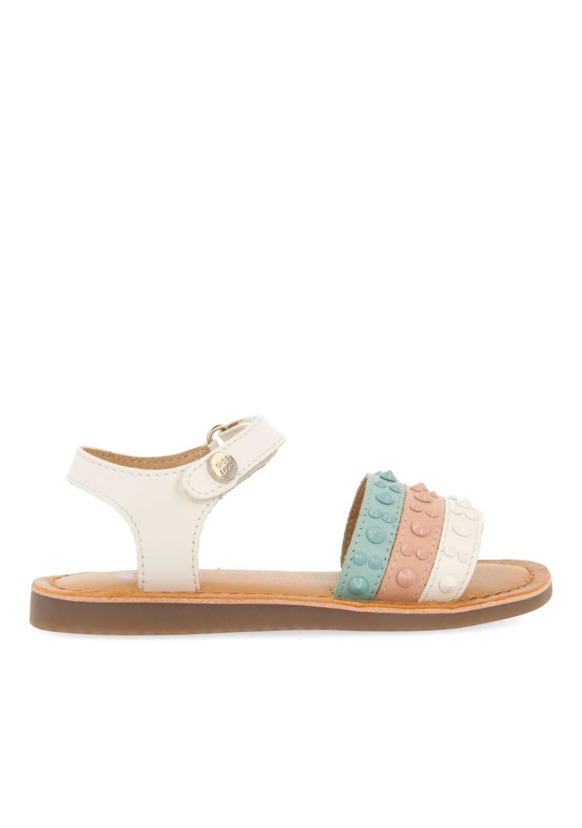 SANDALIAS MULTICOLOR DE PIEL CON TACHUELAS PARA NIÃA Y NIÃO TROINA - MULTICOLOR