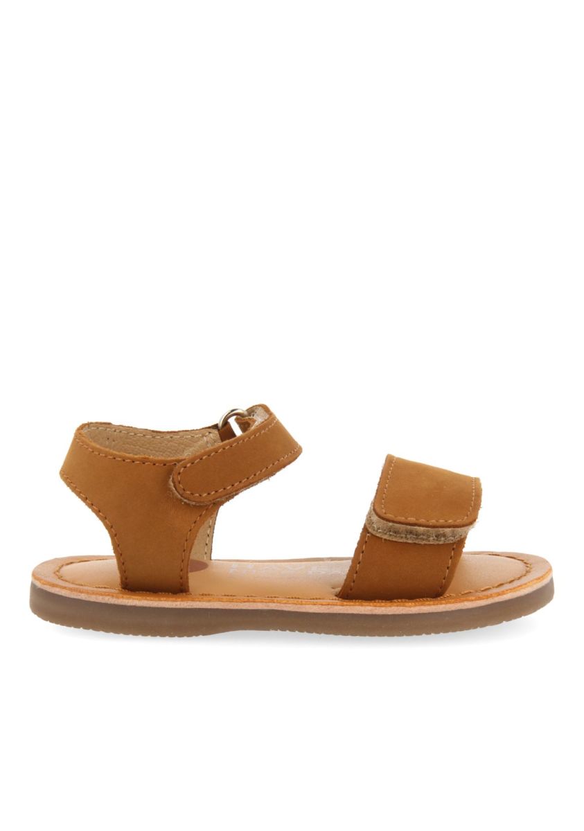 SANDALIAS COLOR CUERO DE PIEL CON CIERRE AJUSTABLE PARA BEBÃ PALMETTO - CUERO
