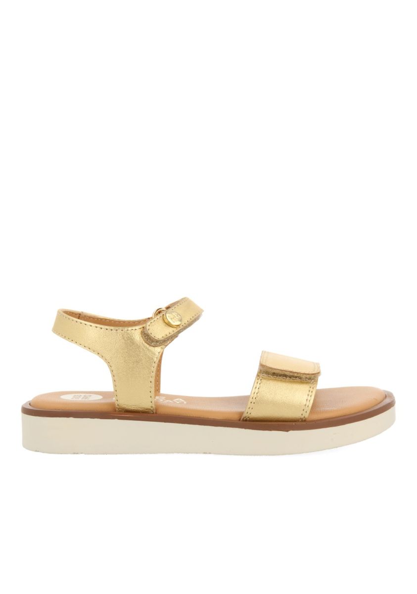 SANDALIAS DORADAS DE PIEL ESTILO GRIEGAS PARA NIÃA Y NIÃO MALFA - ORO OSCURO
