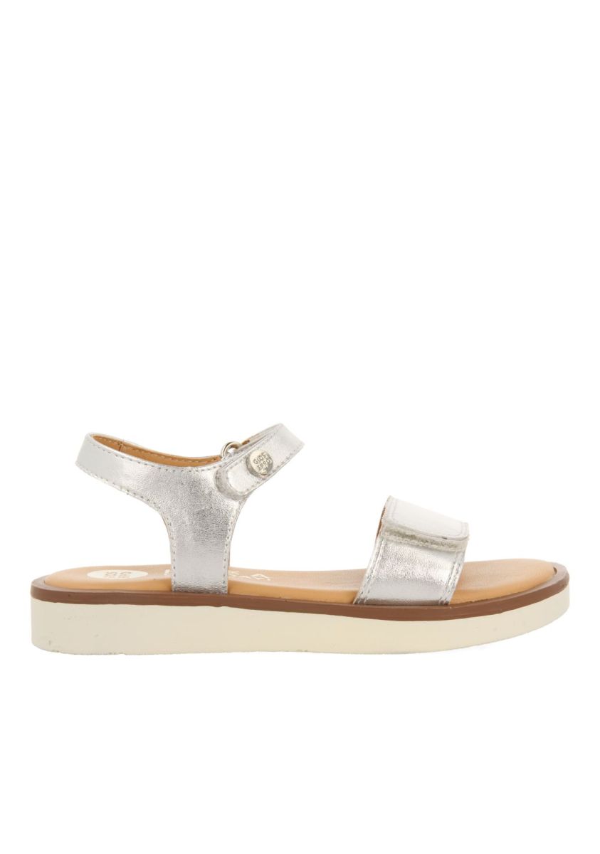 SANDALIAS PLATEADAS DE PIEL ESTILO GRIEGAS PARA NIÃA Y NIÃO MALFA - PLATA