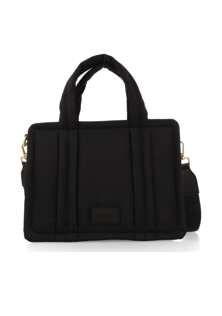 BOLSO NEGRO CON ASAS Y BANDOLERA GEREI - NEGRO