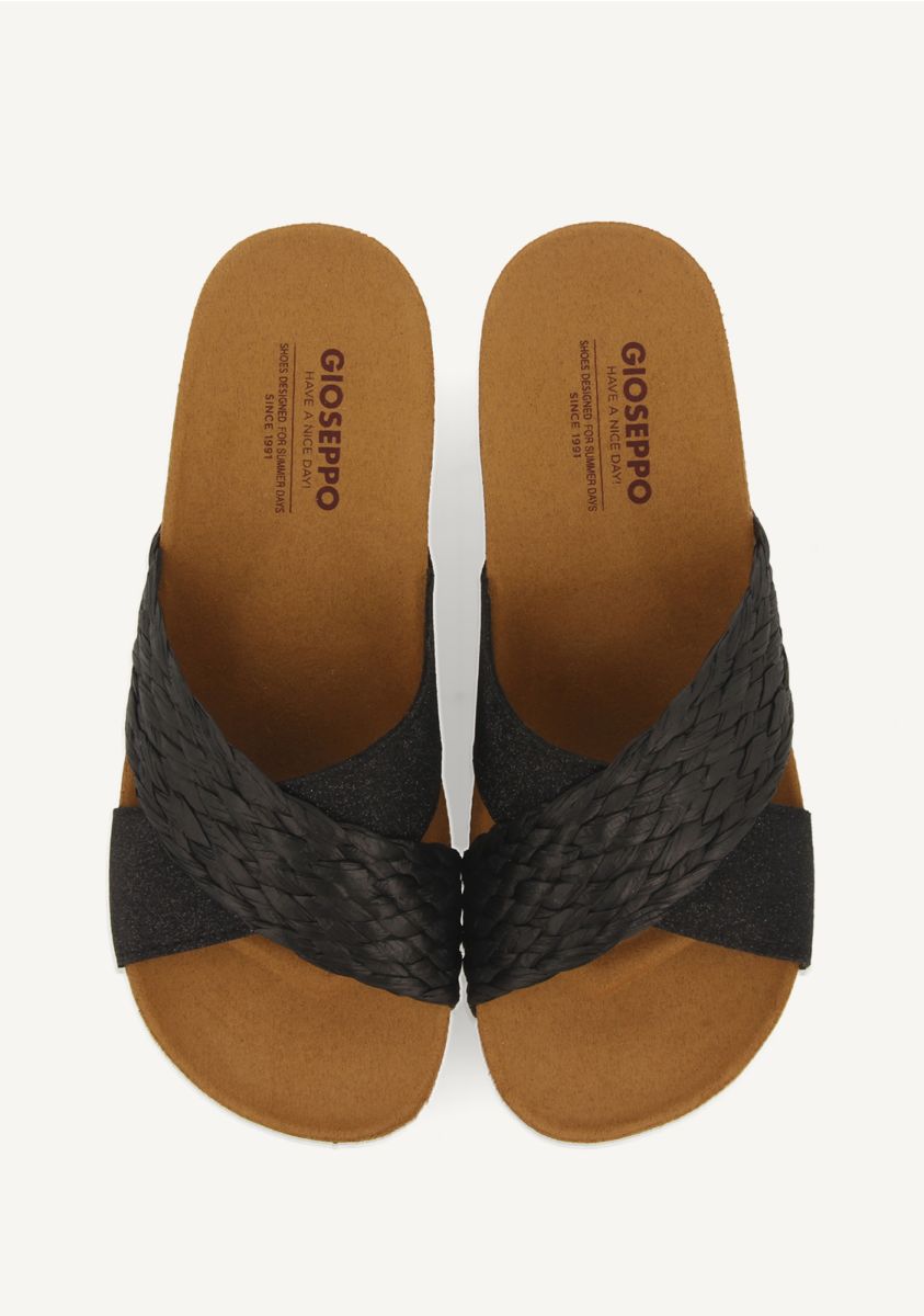 SANDALIAS CON CUÃA TIPO BIO Y TIRAS NEGRAS PARA MUJER GOULDS - NEGRO