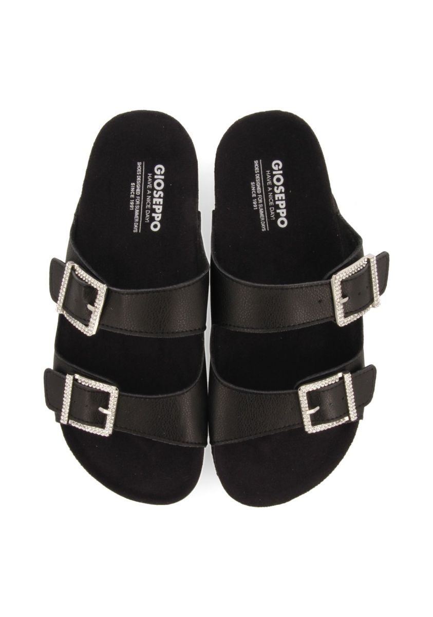 SANDALIAS NEGRAS ESTILO BIO CON HEBILLAS PARA MUJER ELDRIDGE - NEGRO