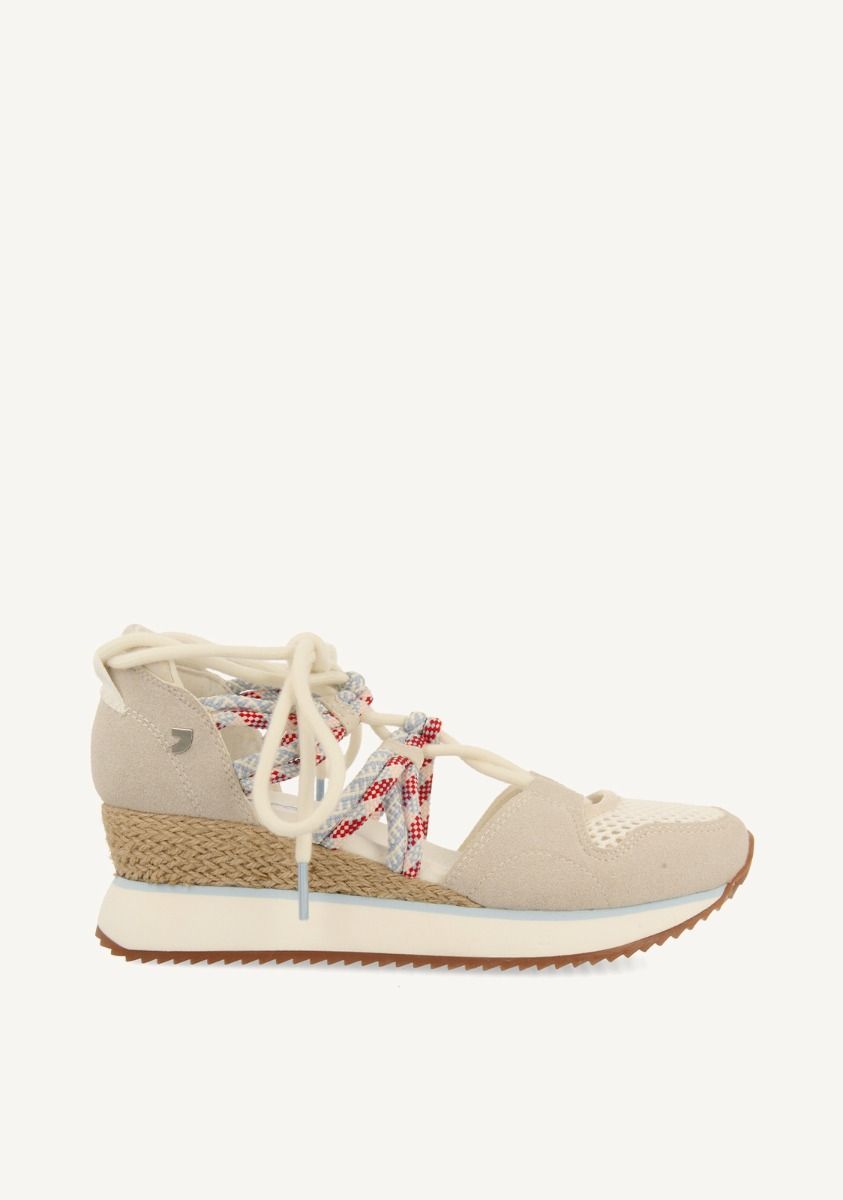SNEAKERS ABIERTOS OFF-WHITE TIPO ESPADRILLE CON CUÃA PARA MUJER IONA - OFF-WHITE