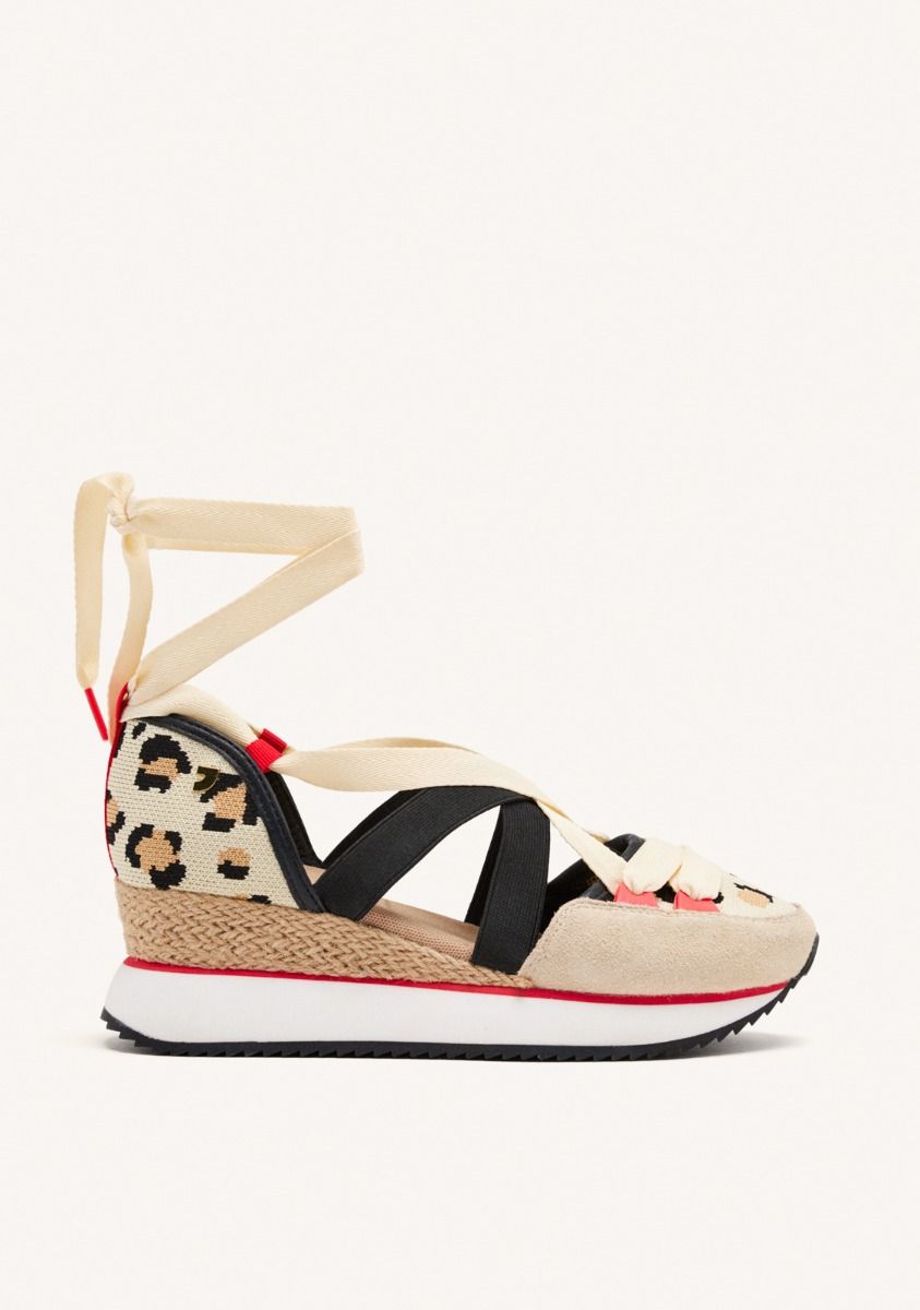 SNEAKERS ABIERTOS CON CUÃA Y PRINT DE LEOPARDO PARA MUJER ROWLETT - LEOPARDO