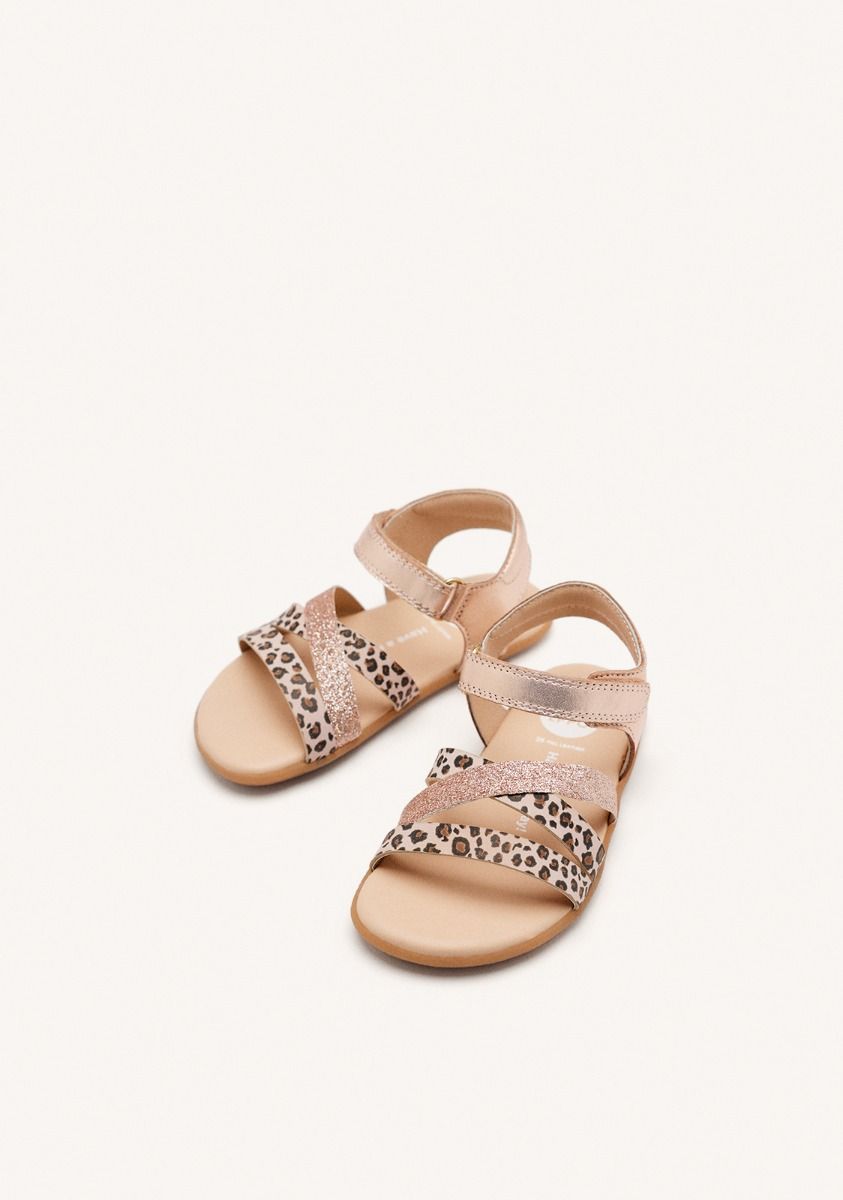 GIOSEPPO BAREFOOT - SANDALIAS LEOPARDO PIEL DRAMMEN - ORO ROSADO