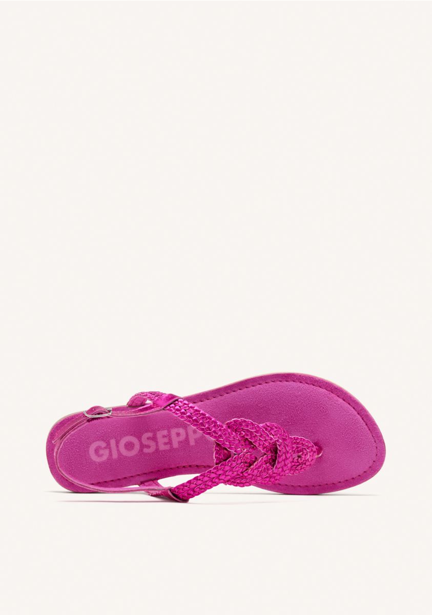 SANDALIAS DE PIEL TRENZADA ZUPANJA - FUXIA