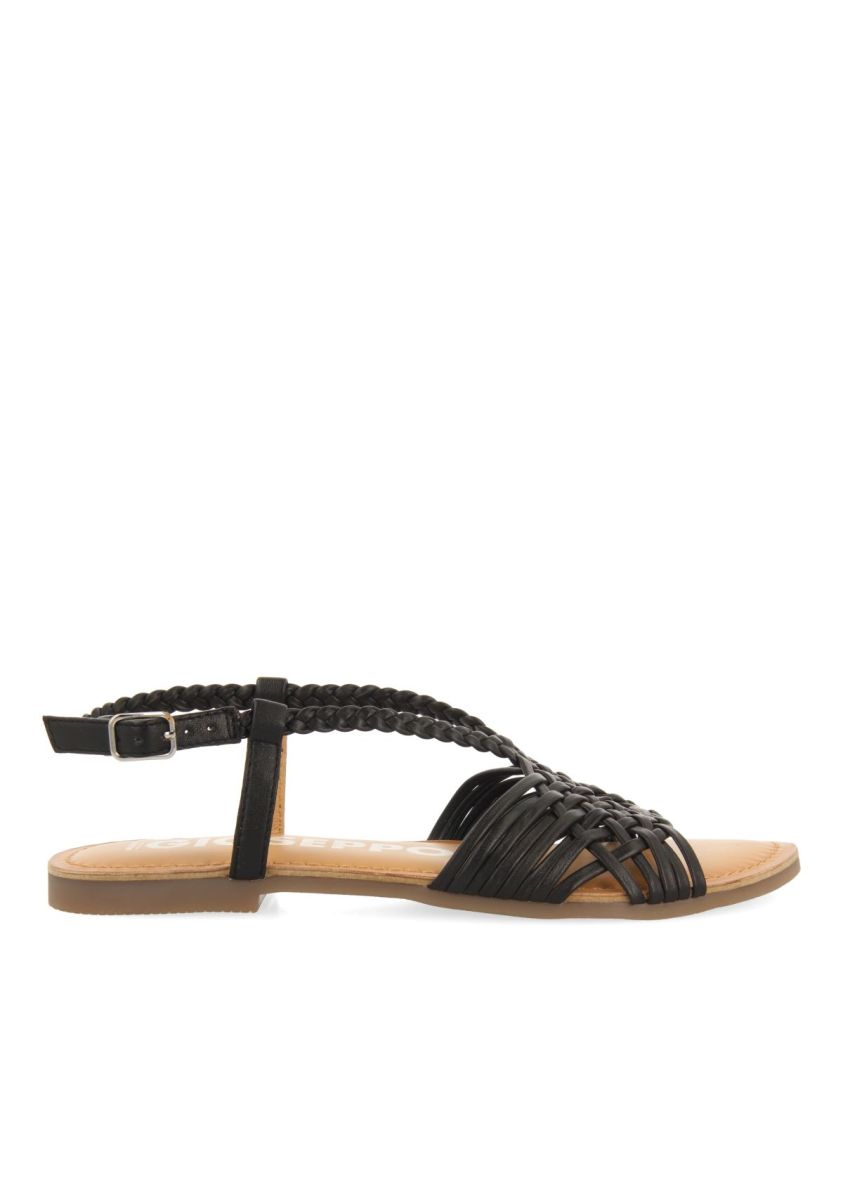 SANDALIAS NEGRAS DE PIEL CON TIRAS CRUZADAS PARA MUJER AIDONE - NEGRO 1 21858-sandalias-negras-de-piel-con-tiras-cruzadas-para-mujer-aidone-negro-1.jpg