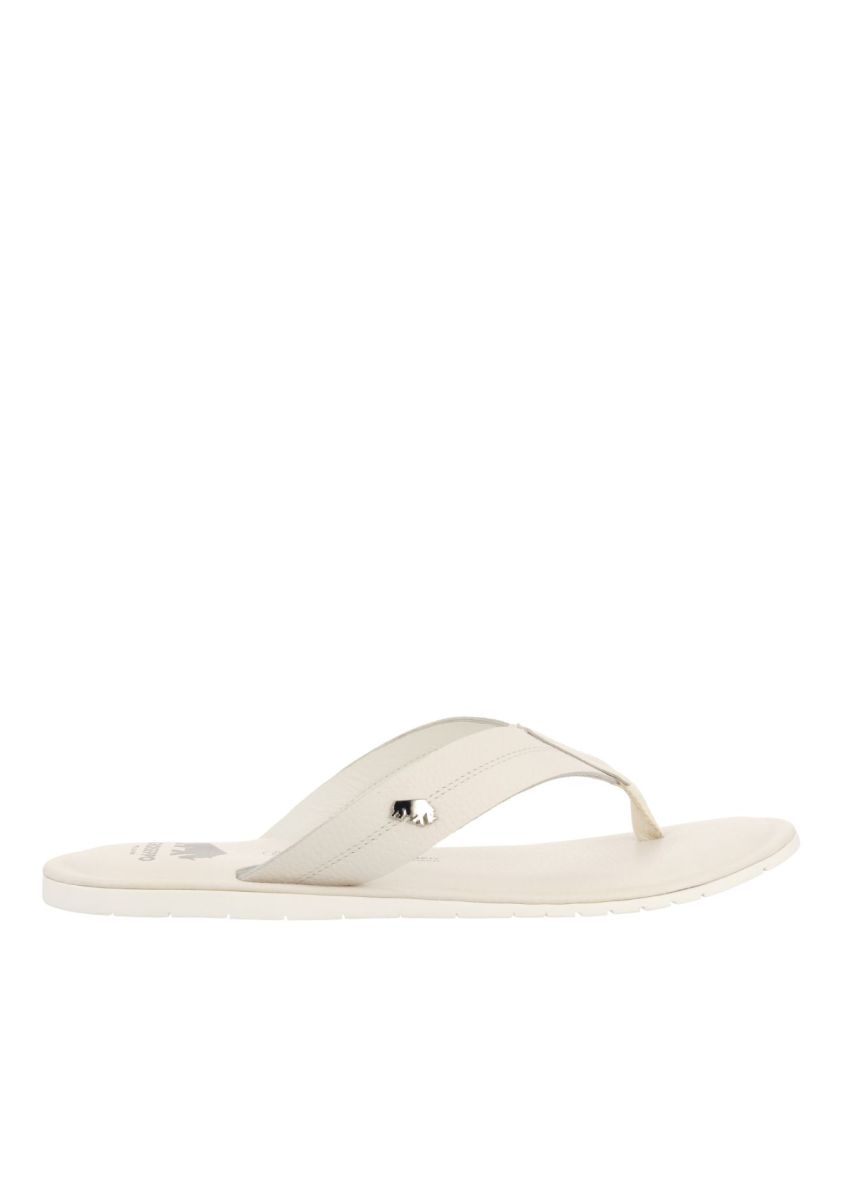 CHANCLAS BLANCAS DE PIEL PARA HOMBRE WASCO - BLANCO