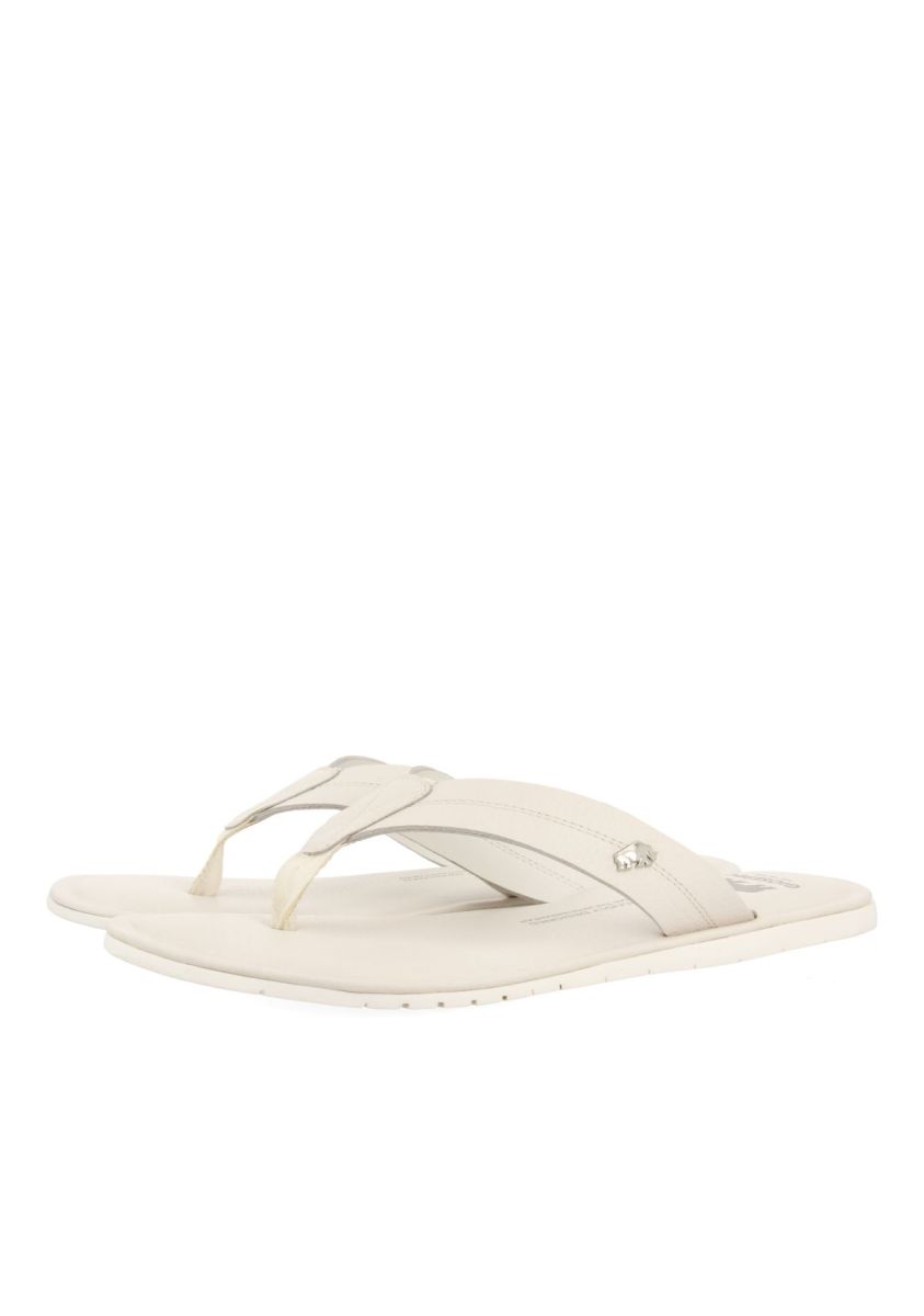 CHANCLAS BLANCAS DE PIEL PARA HOMBRE WASCO - BLANCO