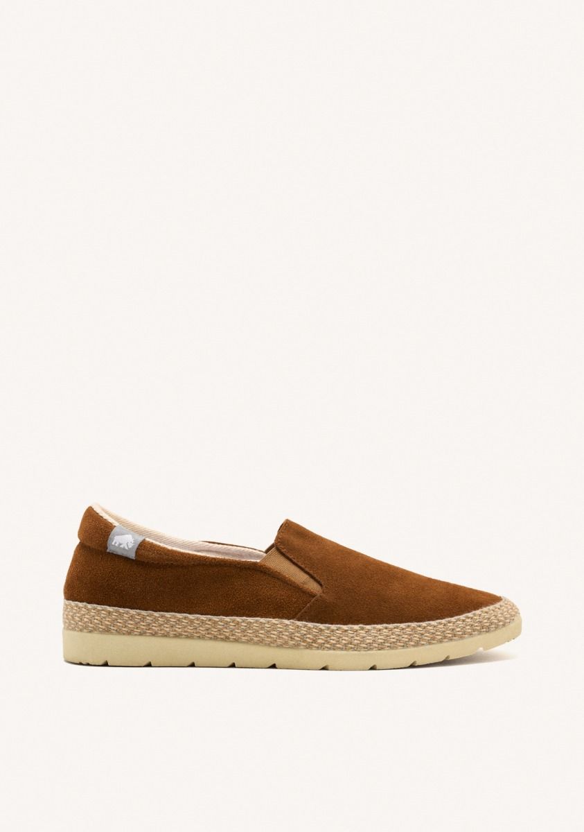 ESPADRILLES COLOR CUERO DE PIEL CON ELÃSTICOS Y ALGODÃN RECICLADO PARA HOMBRE PROGER - CUERO