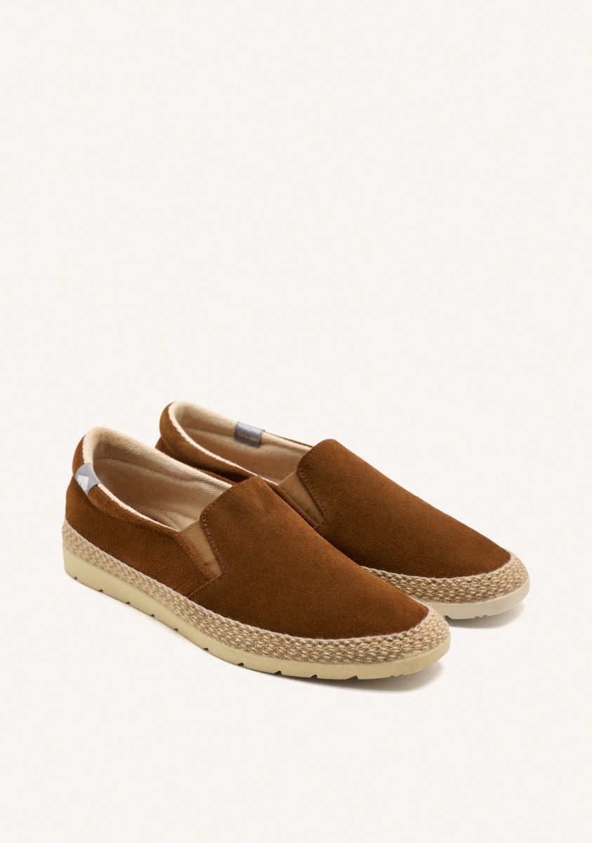 ESPADRILLES COLOR CUERO DE PIEL CON ELÃSTICOS Y ALGODÃN RECICLADO PARA HOMBRE PROGER - CUERO