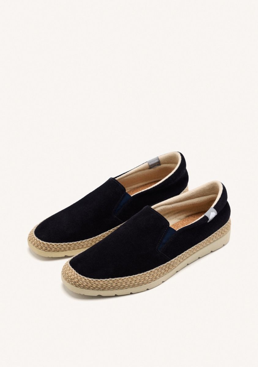 ESPADRILLES COLOR AZUL MARINO DE PIEL CON ELÃSTICOS Y ALGODÃN RECICLADO PARA HOMBRE PROGER - MARINO