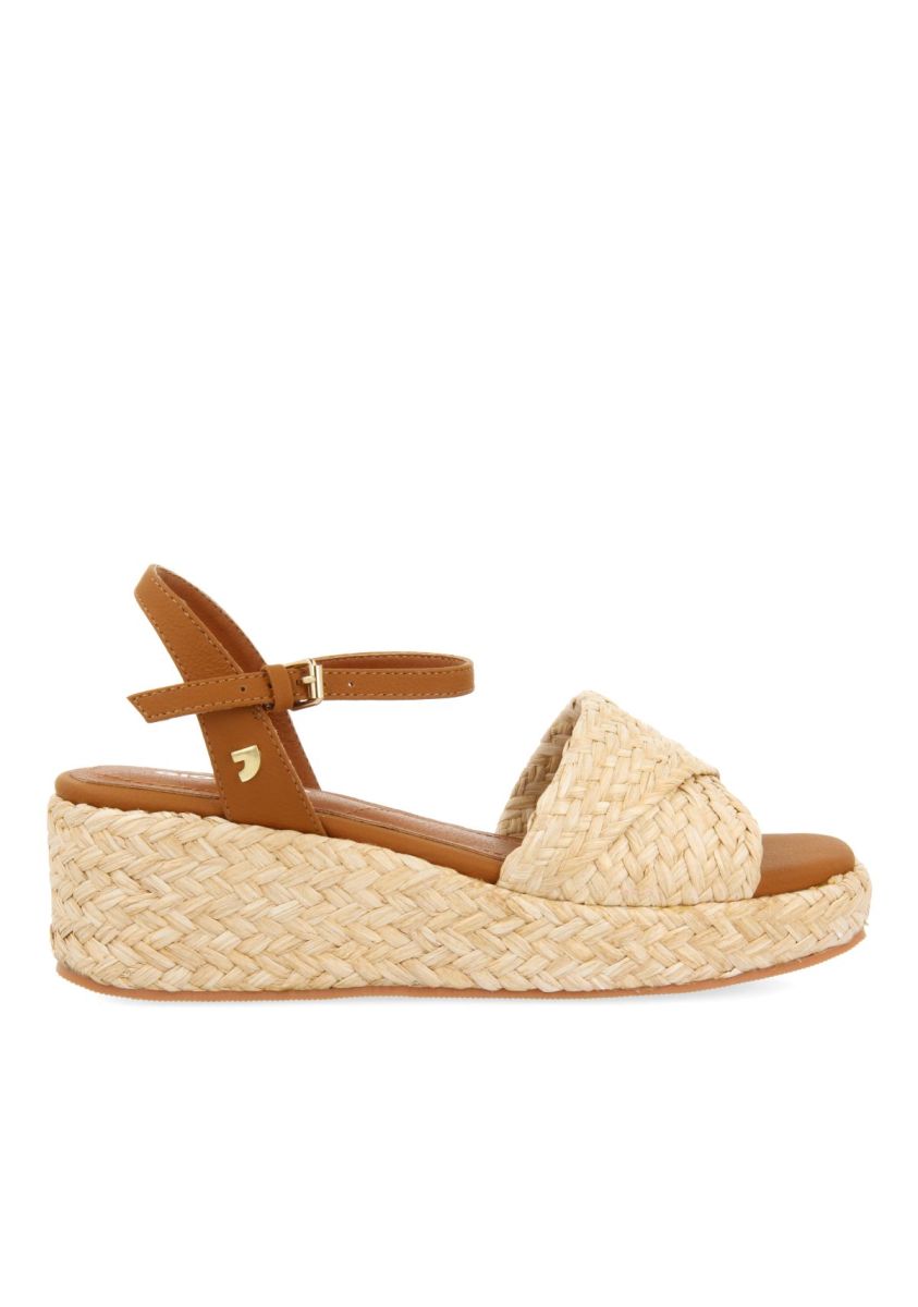 SANDALIAS DE RAFIA COLOR NATURAL CON PLATAFORMA PARA MUJER COOS - NATURAL