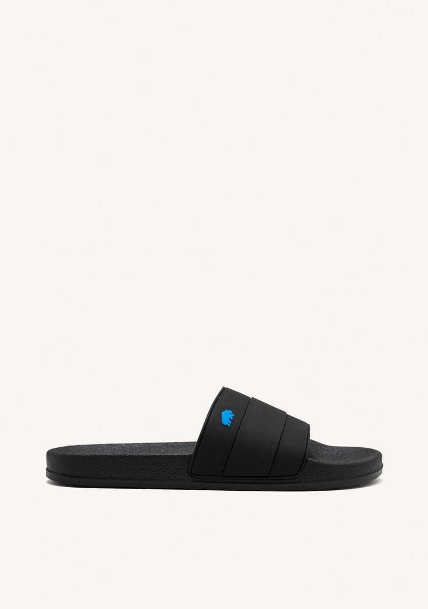 CHANCLAS NEGRAS DE PALA CON DETALLE EN AZUL PARA HOMBRE BORGETTO - NEGRO