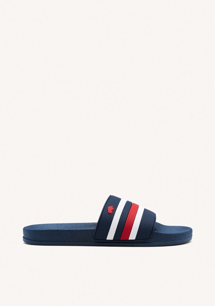 CHANCLAS COLOR AZUL MARINO DE PALA CON DETALLES DE COLORES PARA HOMBRE BURGIO - MARINO