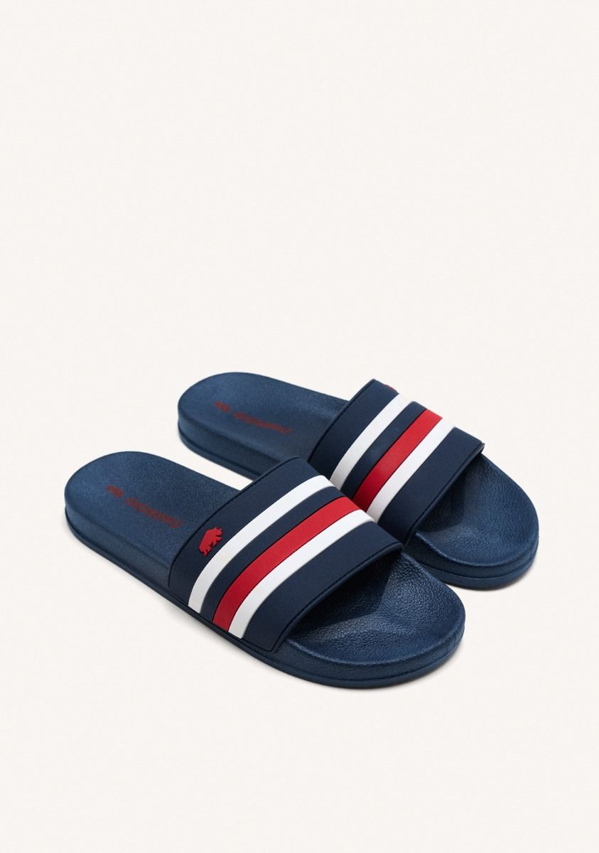 CHANCLAS COLOR AZUL MARINO DE PALA CON DETALLES DE COLORES PARA HOMBRE BURGIO - MARINO