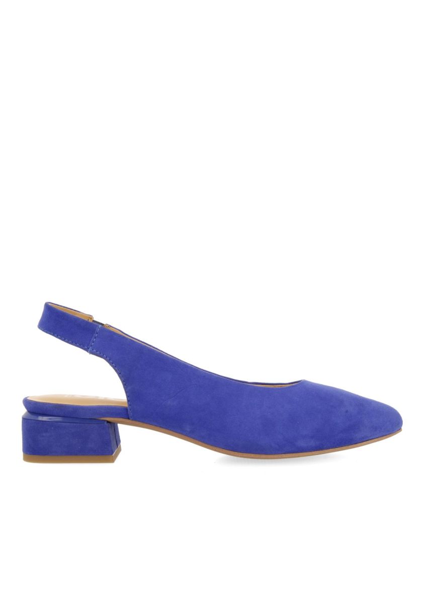 BAILARINAS DESTALONADAS DE PIEL EN COLOR AZUL PARA MUJER MUHURR - AZUL