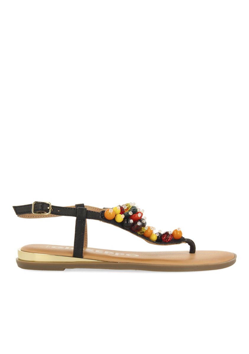 SANDALIAS NEGRAS DE PIEL CON ADORNOS MULTICOLOR PARA MUJER LEUCATE - NEGRO 1 22511-sandalias-negras-de-piel-con-adornos-multicolor-para-mujer-leucate-negro-1.jpg