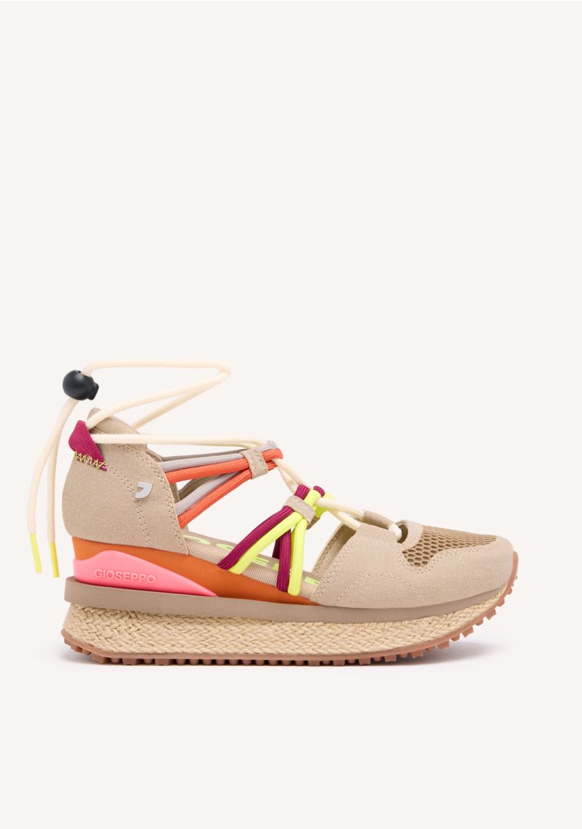 Sneakers beige tipo espadrille con cuÃ±a para mujer tulare - BEIG