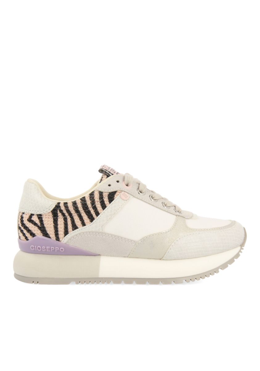 SNEAKERS BLANCAS CON DETALLES METALIZADOS Y ANIMAL PRINT PARA NIÃA BODIE   - BLANCO