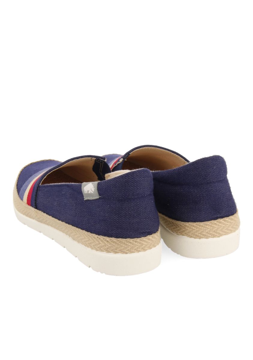 ALPARGATAS  AZUL MARINO CON DETALLE DE RAYAS MULTICOLOR PARA HOMBRE DOVRE - MARINO