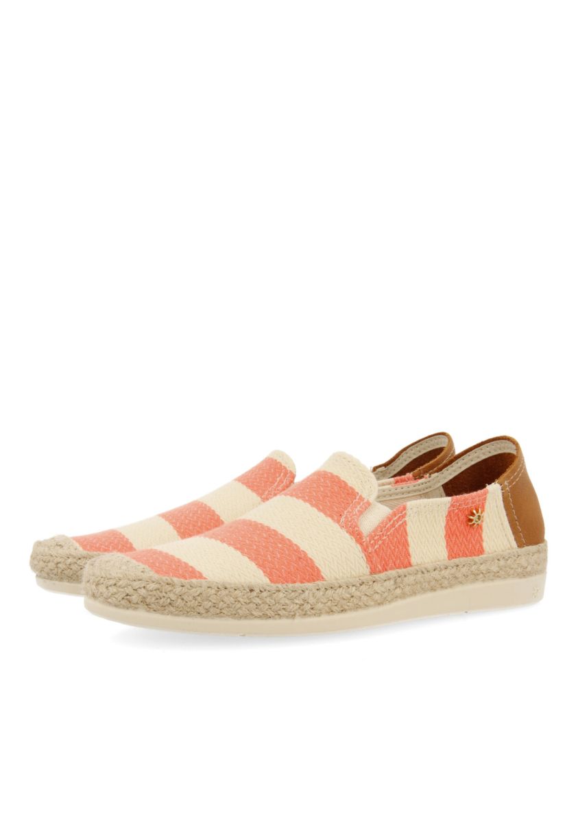 ALPARGATAS LA SIESTA CORAL DE RAYAS PARA MUJER NAUTA - CORAL