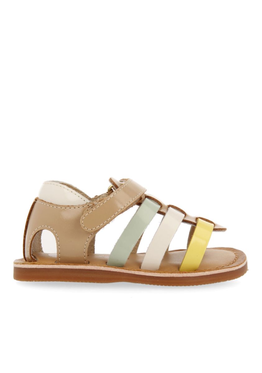 SANDALIAS COLOR CUERO CON METALIZADOS Y GLITTER PARA NIÃA AETNA - CUERO