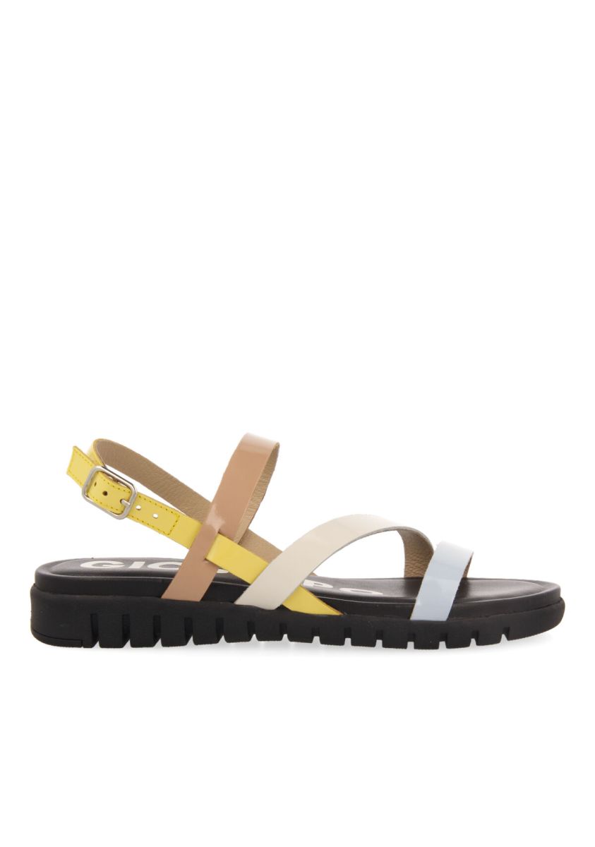 SANDALIAS COLOR NEGRO CON TIRAS PASTEL PARA MUJER QUINBY - NEGRO