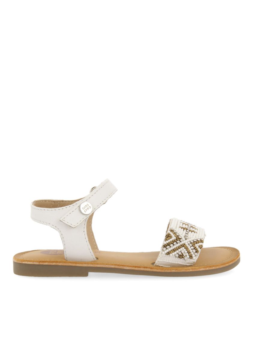 SANDALIAS BLANCAS CON CRISTALES Y BEADS PARA NIÃA DUNEDIN - BLANCO