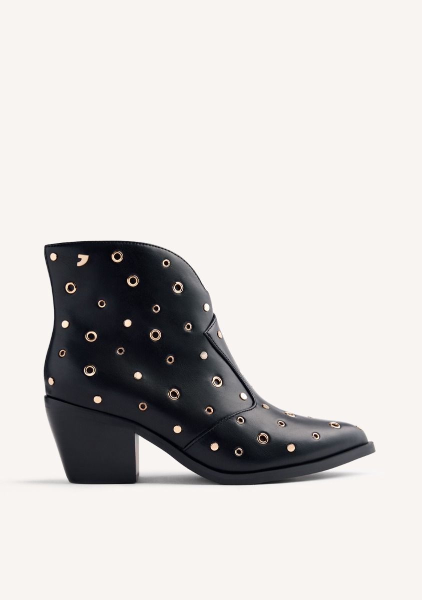 BOTINES COWBOY TACHAS Y OLLADOS MUSKEGON - NEGRO