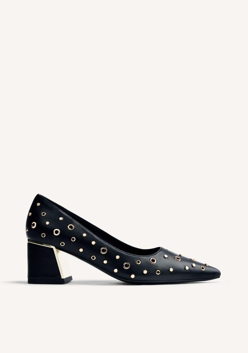 ZAPATOS TACÃN TACHAS Y OLLADOS HIBBING - NEGRO
