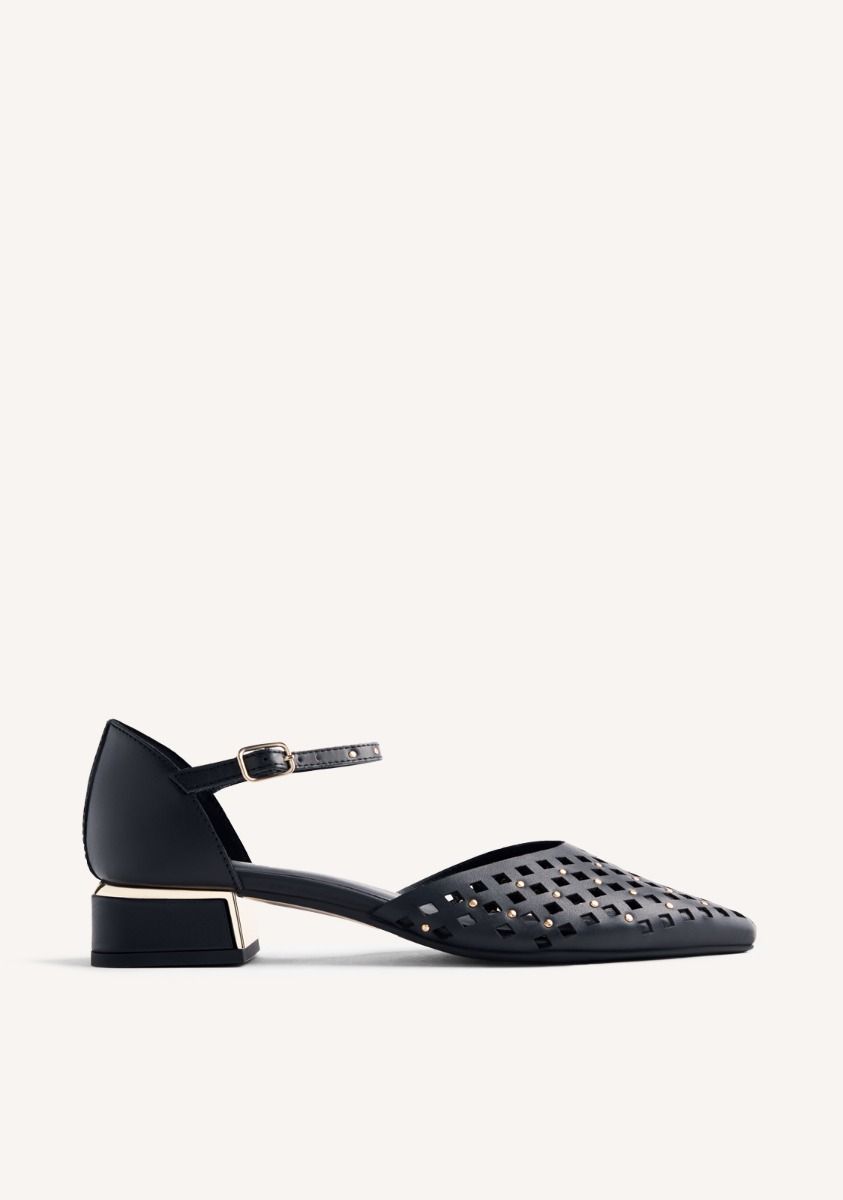 ZAPATOS TACÃN PIEL TACHAS ONSTED - NEGRO