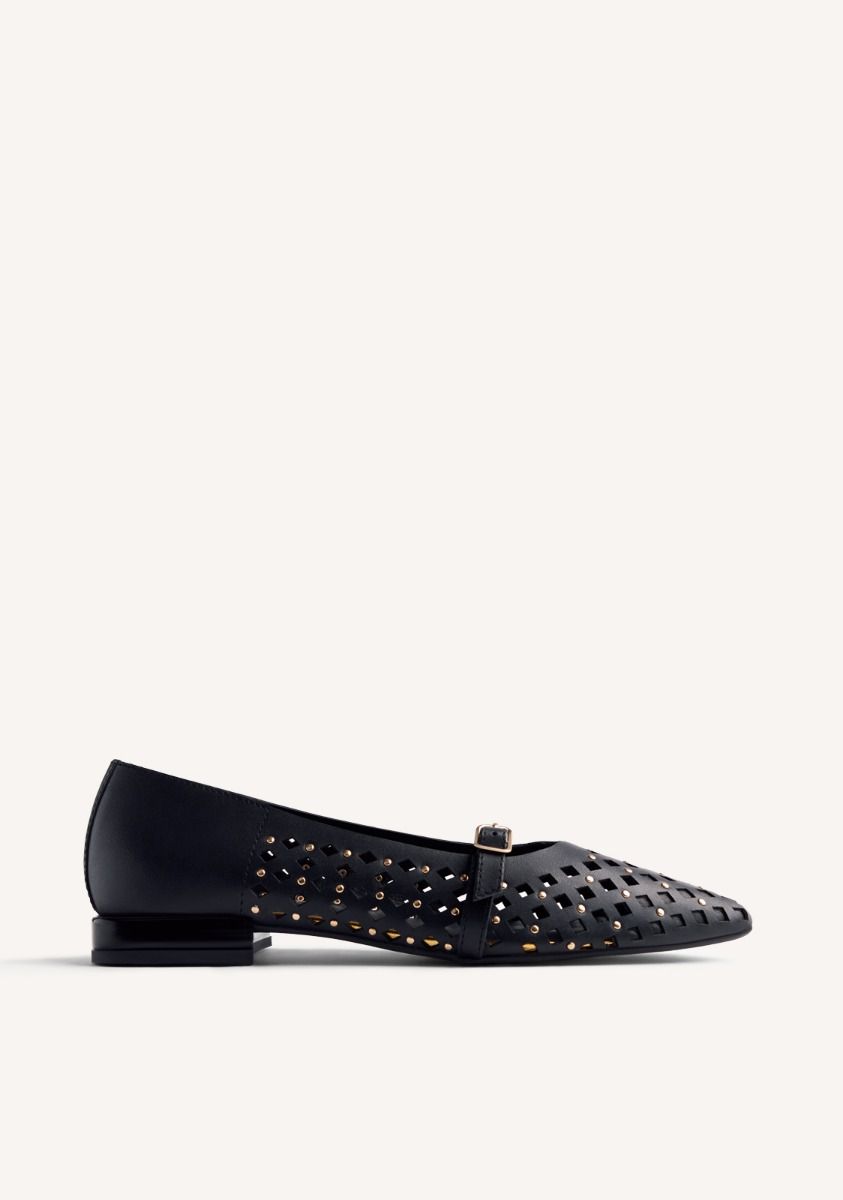 BAILARINAS PIEL TACHAS NESSEN - NEGRO