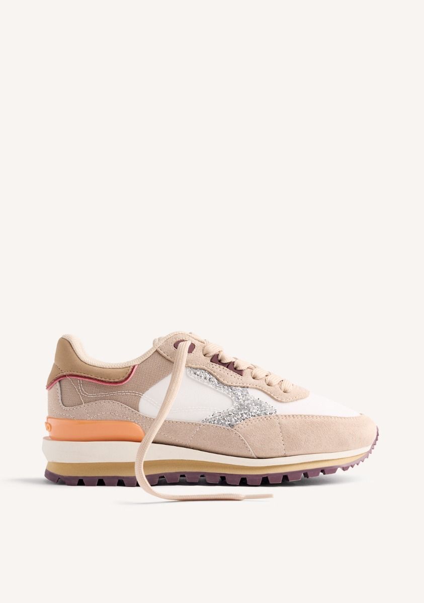 ZAPATILLAS PIEL Y BRILLO FOLEY - BEIG