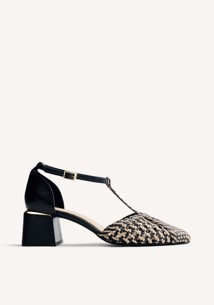 ZAPATOS TACÃN PIEL TRENZADA BOYNE - NEGRO