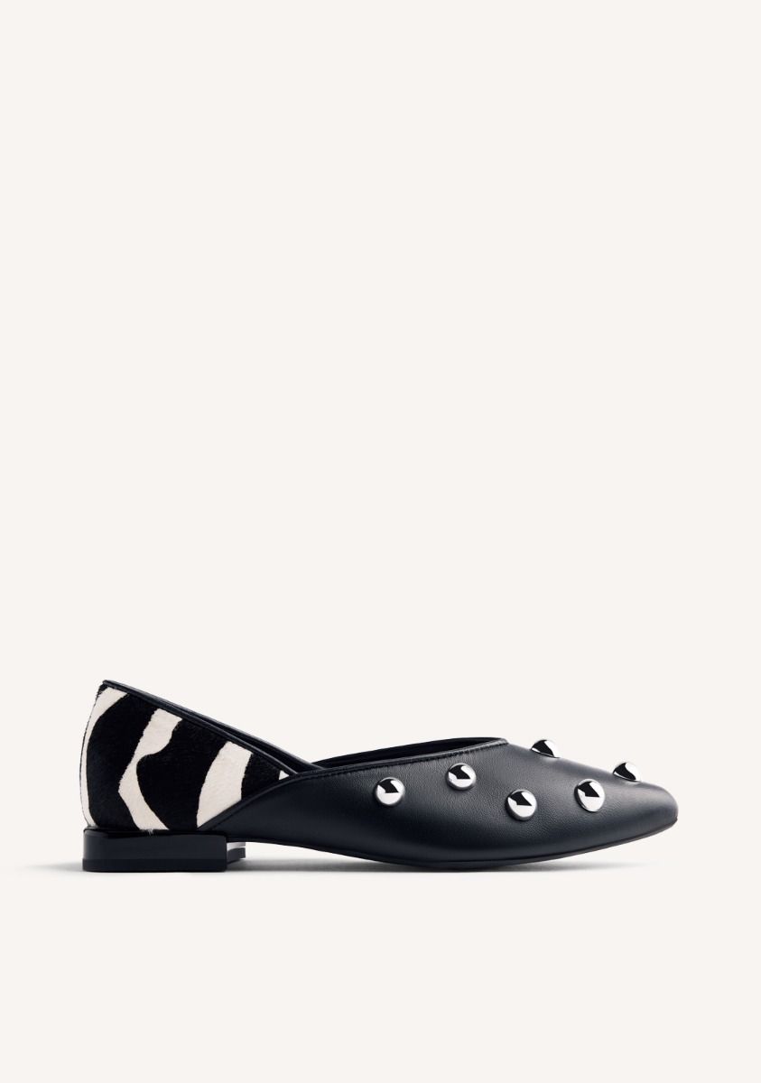 BAILARINAS PIEL TACHAS BRAHAM - NEGRO