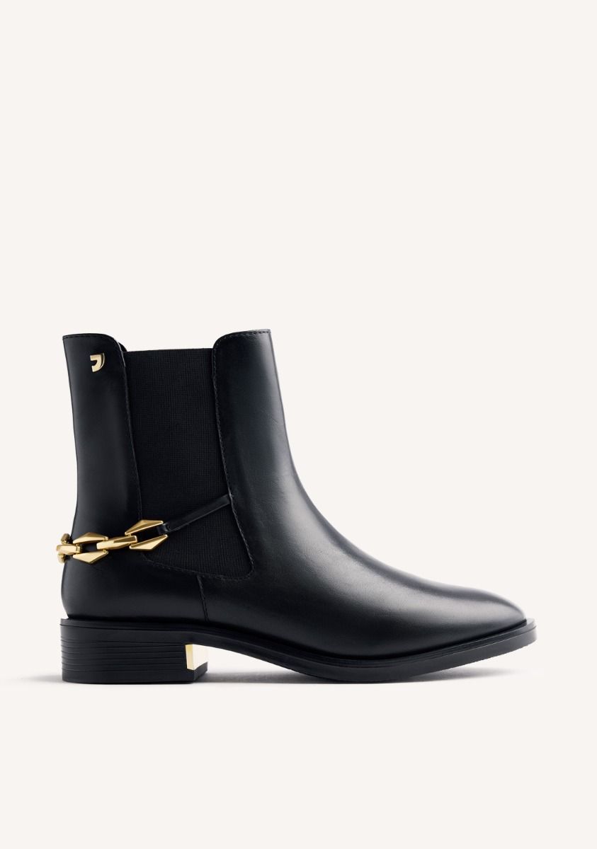 BOTINES CHELSEA PIEL CADENA REESE - NEGRO
