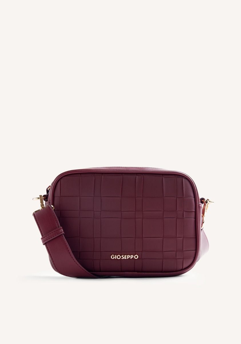 BOLSO BANDOLERA TEXTURA AASTAD - BURDEOS