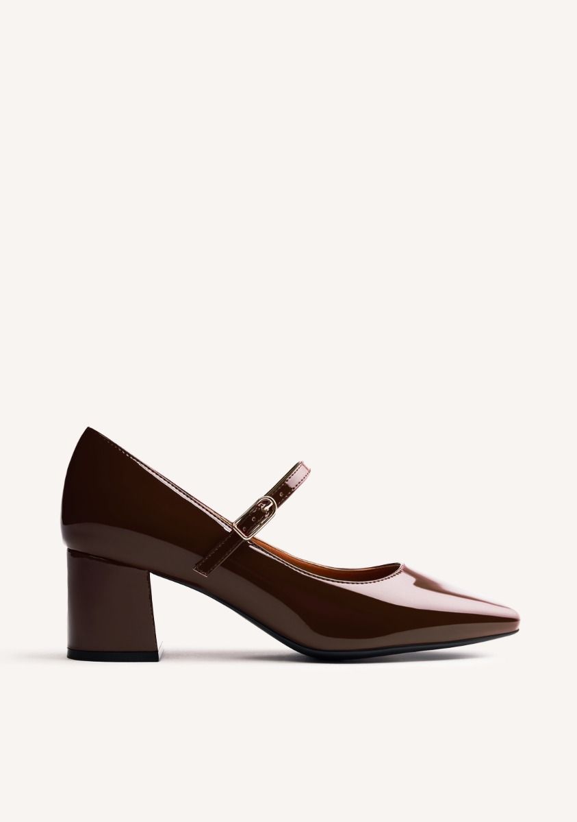 ZAPATOS MARY-JANE EFECTO CHAROL WINDHAM - MARRON