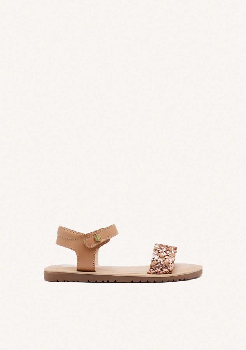SANDALIAS PIEL TRENZADA LEMINGTON - ORO ROSADO