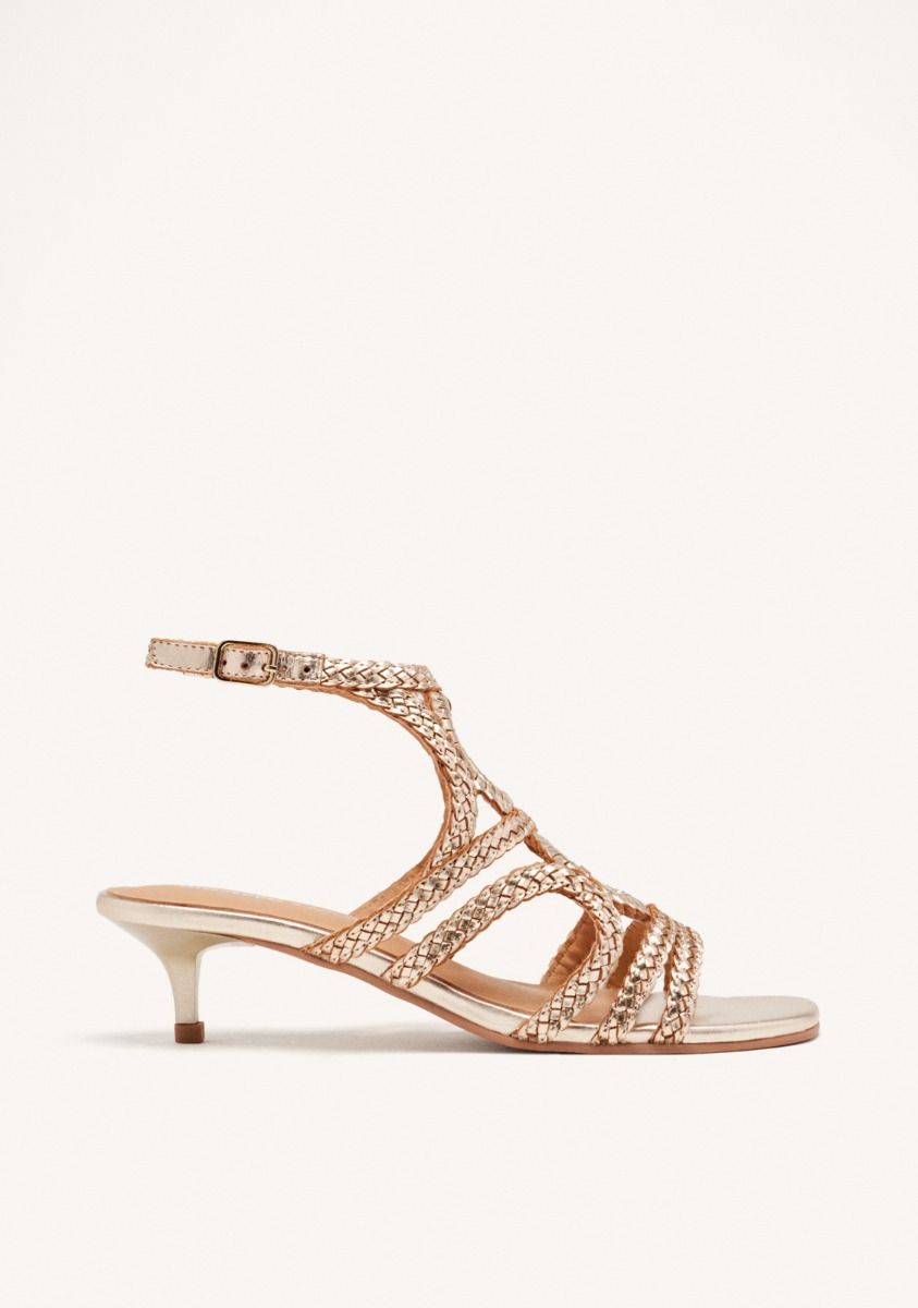SANDALIAS PIEL TRENZADA - PLATINO