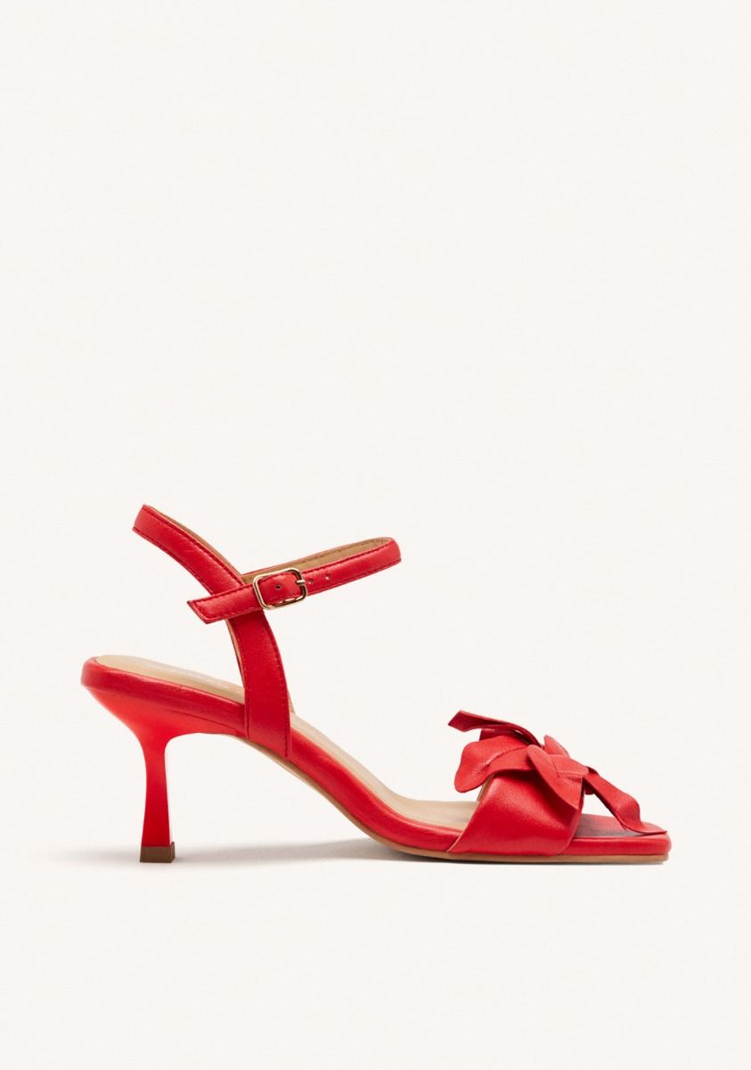 SANDALIAS LAZO PIEL - ROJO