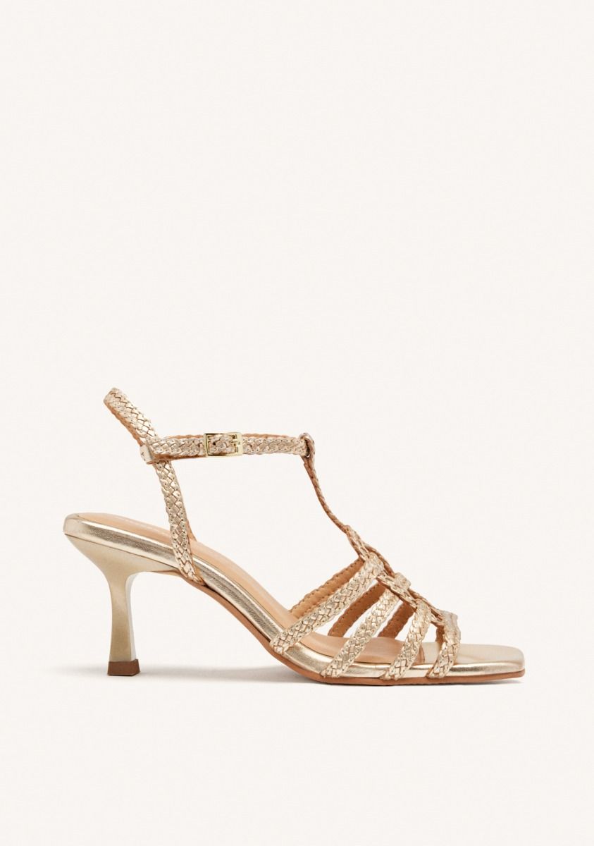 SANDALIAS PIEL TRENZADA - PLATINO