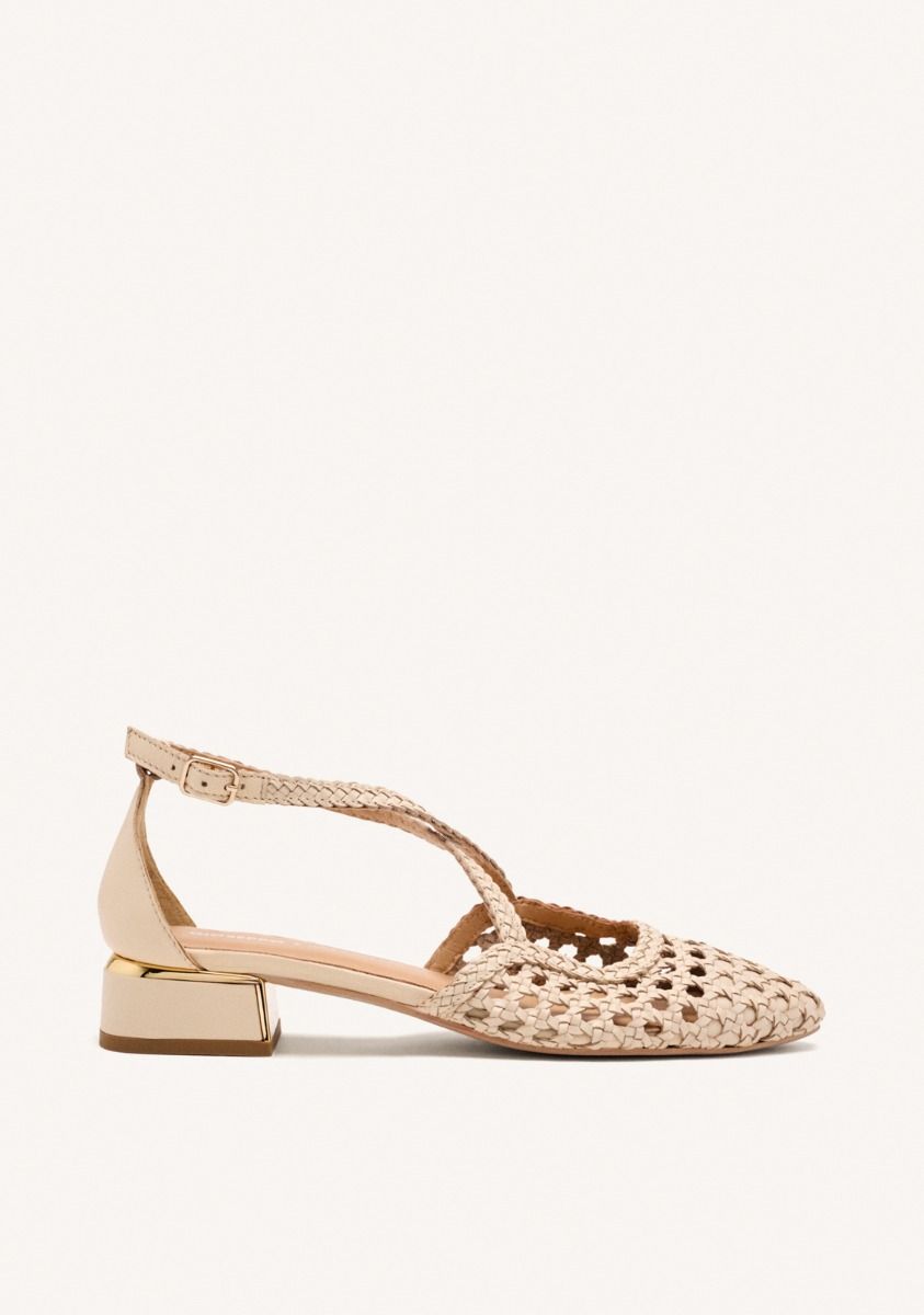 BAILARINAS PIEL TRENZADA BRILLION - OFF-WHITE
