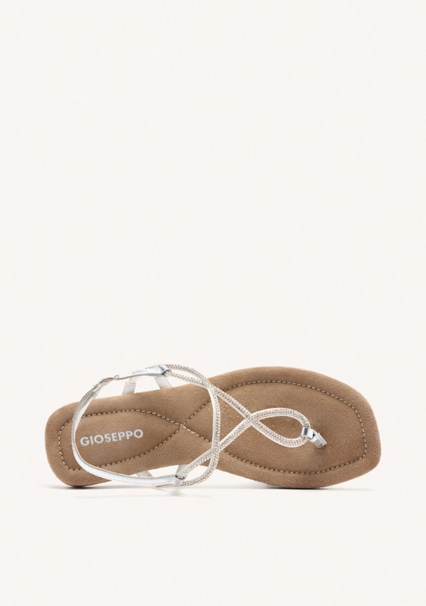 SANDALIAS PIEL PEDRERÃA KINGFIELD - PLATA