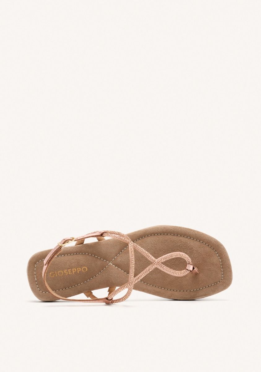 SANDALIAS PIEL PEDRERÃA KINGFIELD - ORO ROSADO